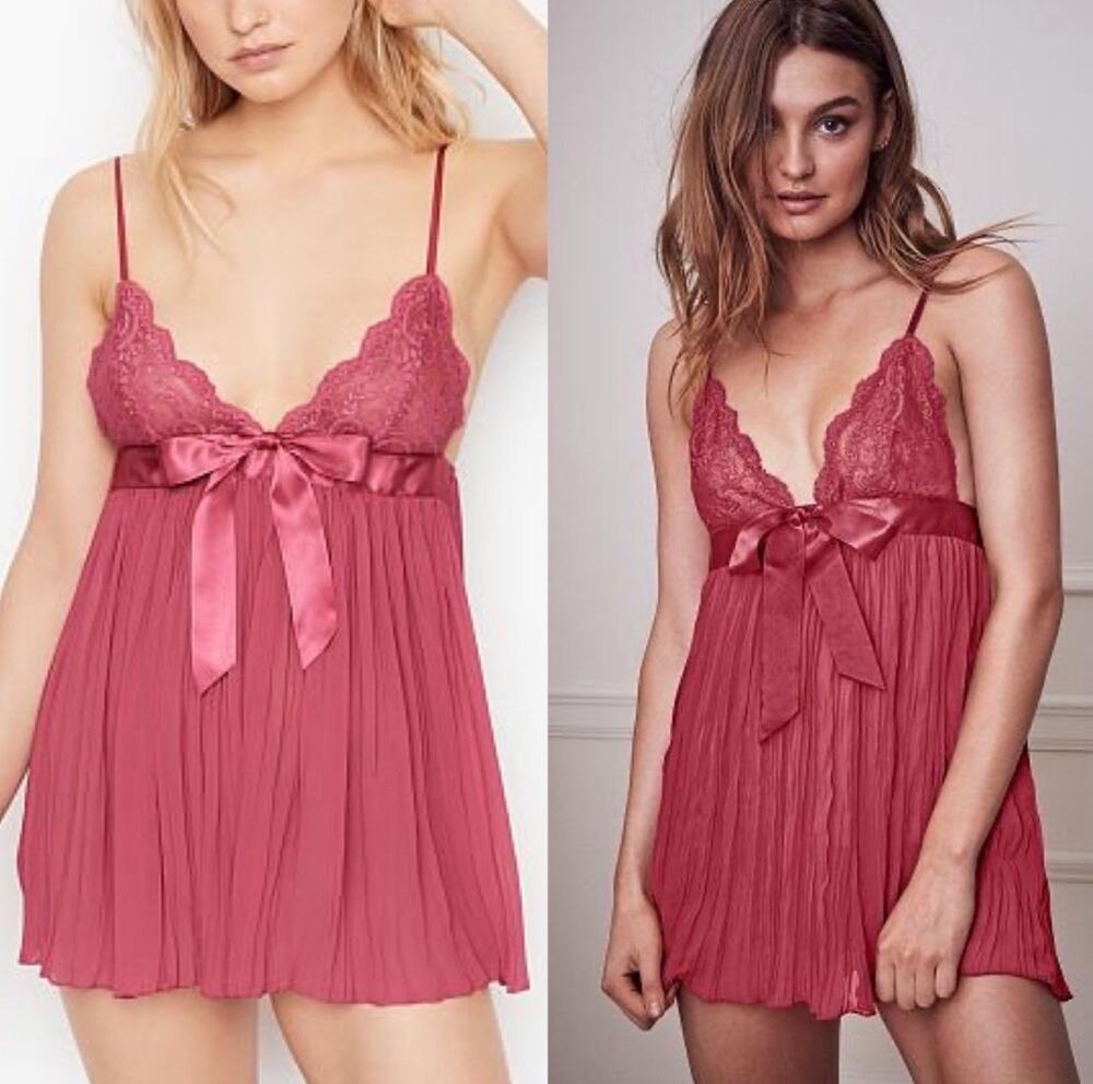 VICTORIA'S SECRET Babydoll Nightgown Size Small Rose Pink Lingerie Intimates